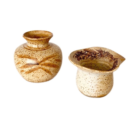 Handcrafted Speckled Pottery Pair - Picture 8 of 14